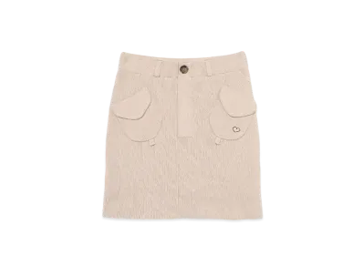 ANDMARY Heart Point Knit Skirt "Beige"