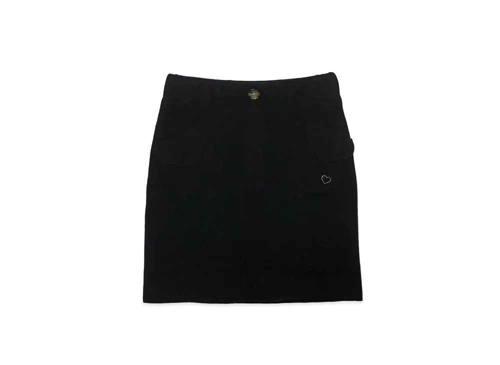 ANDMARY Heart Point Knit Skirt "Black"