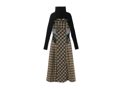 ANDMARY Nadia Check Long Dress "Beige"