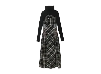 ANDMARY Nadia Check Long Dress "Black"