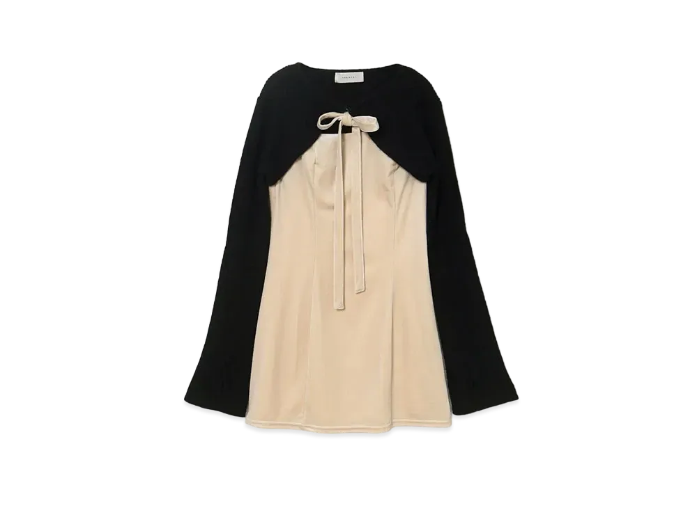 andmary Anita ribbon mini dress ブラック andmary Anita ribbon mini dress - メルカリ