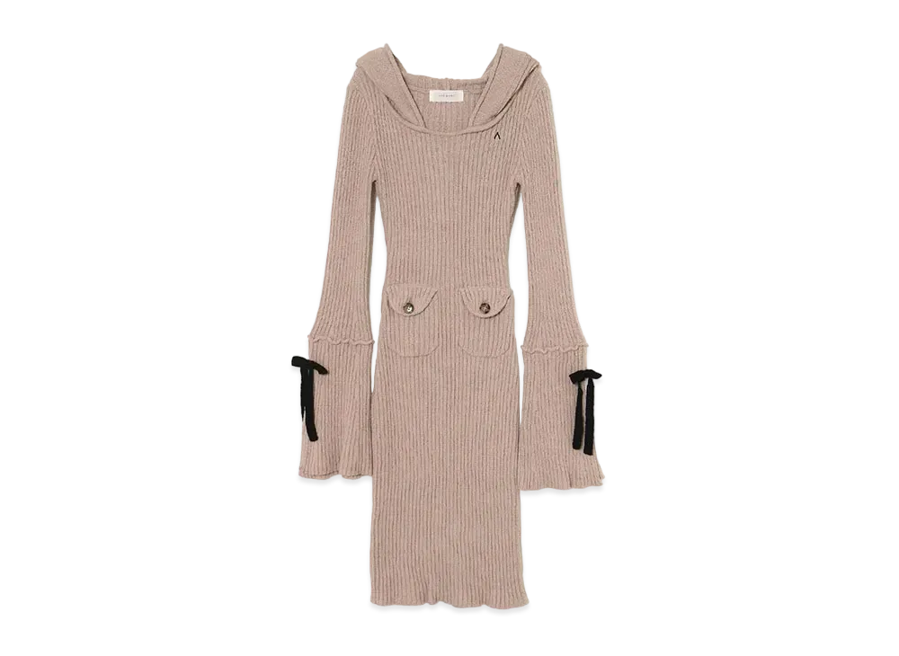 ANDMARY Ashley Ribbon Knit Dress "Mocha Beige"