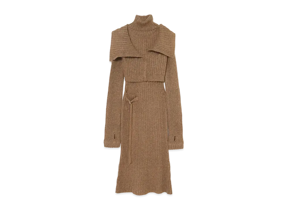 ANDMARY Cameo Knit Set Cardigan "Dark Beige"