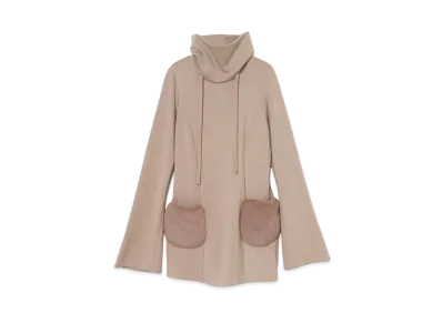 ANDMARY Fur Pocket Mini Dress "Pink Beige"