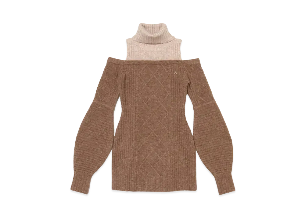ANDMARY Cher Knit Mini Dress "Mocha Brown"