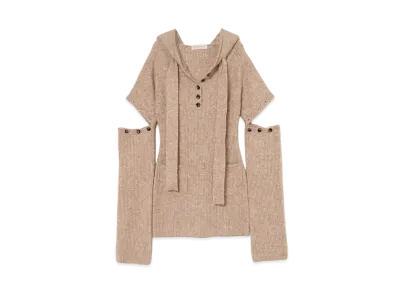 ANDMARY Alma Button Mini Dress "Beige"