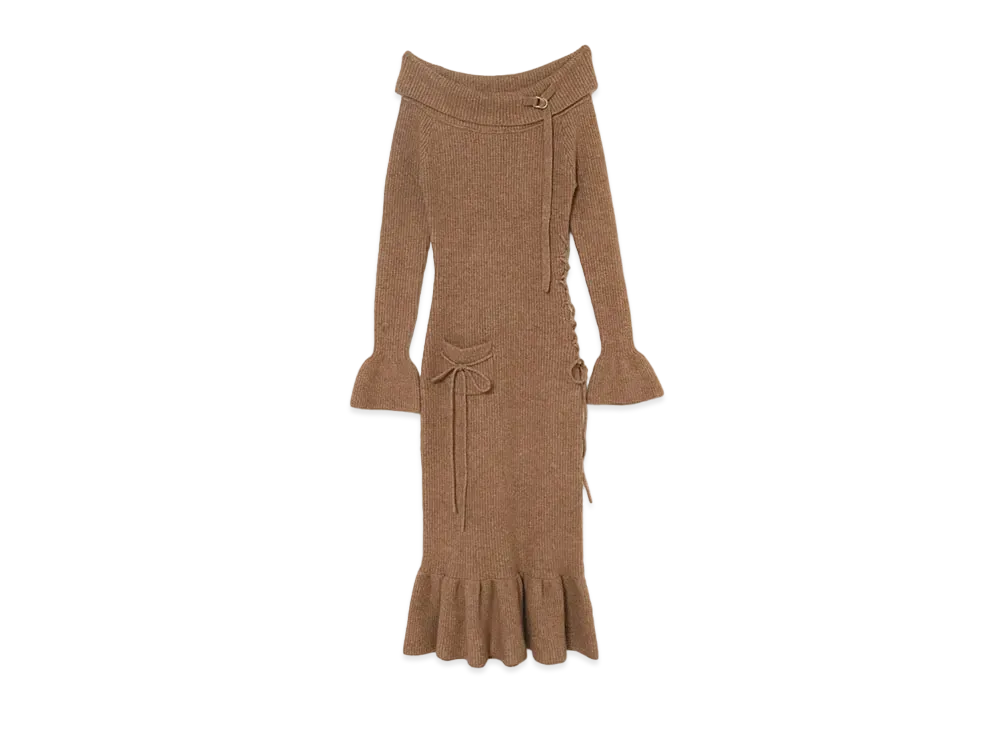 ANDMARY Cheryl Knit Long Dress "Brown"