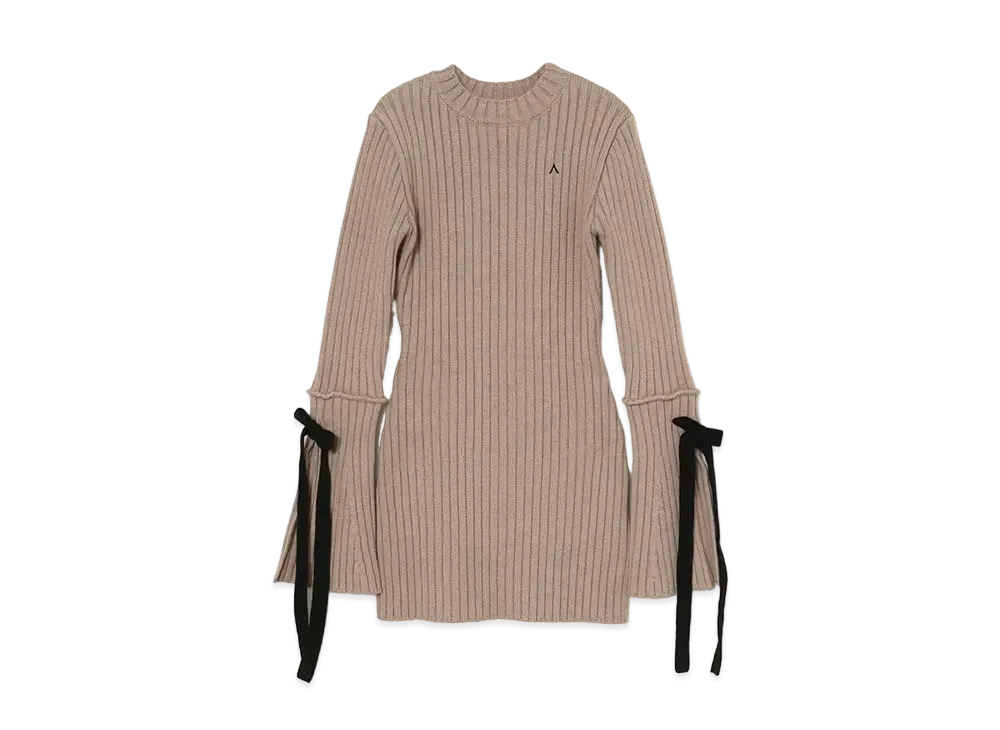 ANDMARY Nora Ribbon Mini Dress "Pink Beige"