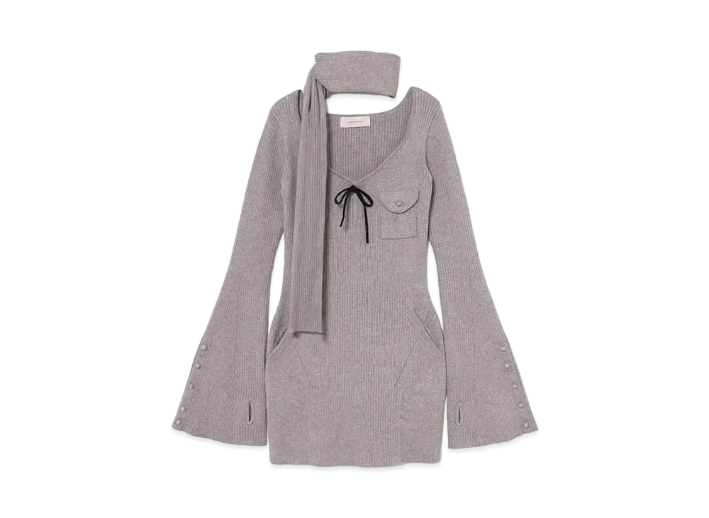 ANDMARY Leah Muffler Mini Dress "Pink Gray"