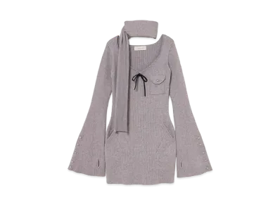 ANDMARY Leah Muffler Mini Dress "Pink Gray"