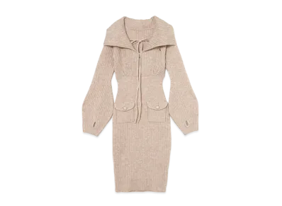 ANDMARY Noah Ribbon Knit Dress "Beige"