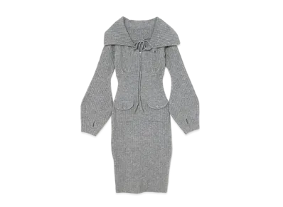 ANDMARY Noah Ribbon Knit Dress "Gray"