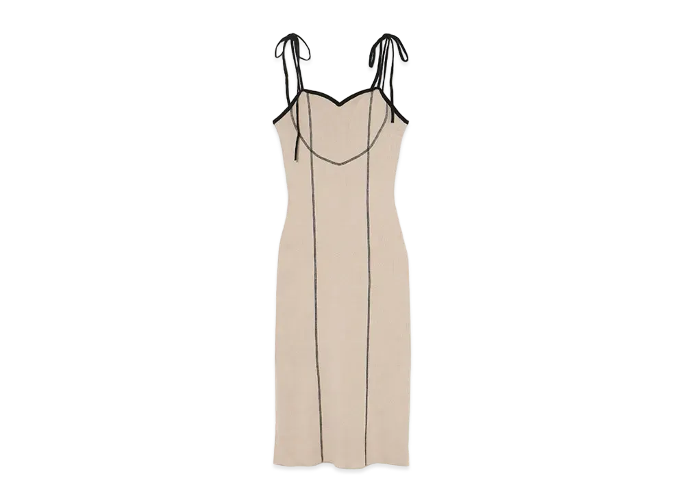 ANDMARY Heart Stitch Long Dress "Beige"