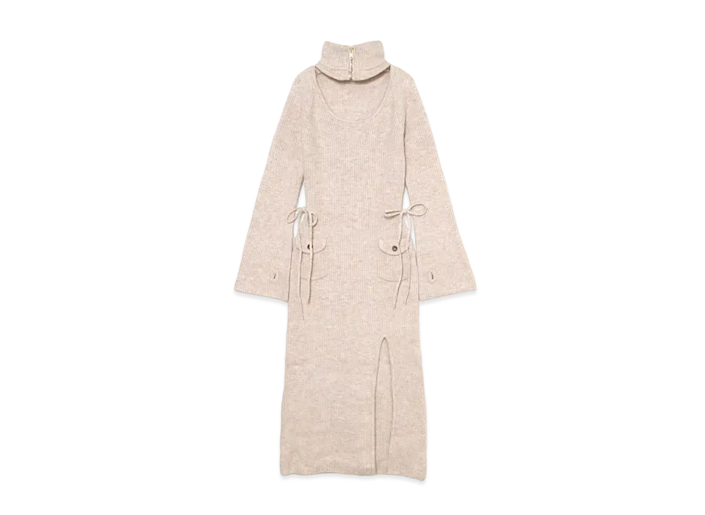 ANDMARY Fluffy Butterfly Dress "Beige"