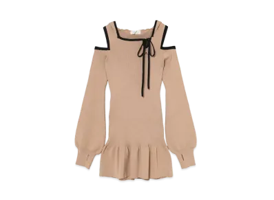ANDMARY Annie Ribbon Mini Dress "Pink Beige"