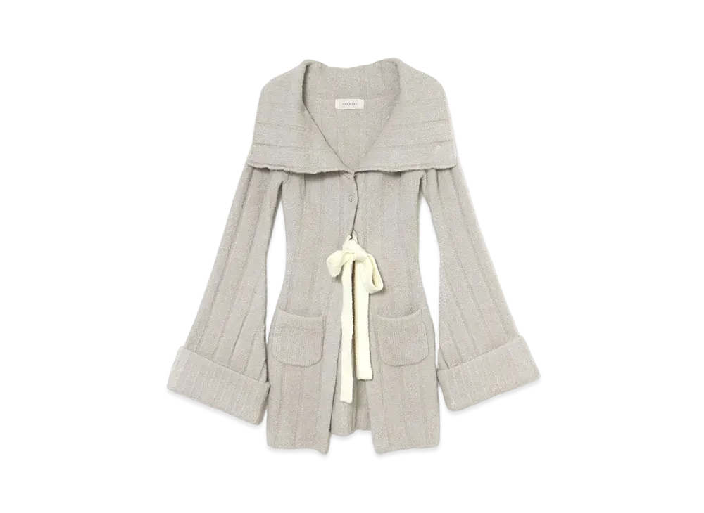 ANDMARY Ashley ribbon cardiganのみ ライトグレー ANDMARY Ashley Ribbon Cardigan 