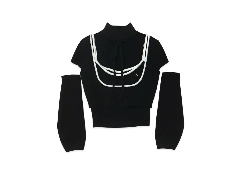 andmary アンドマリー kitty knit tops black（andmary kitty