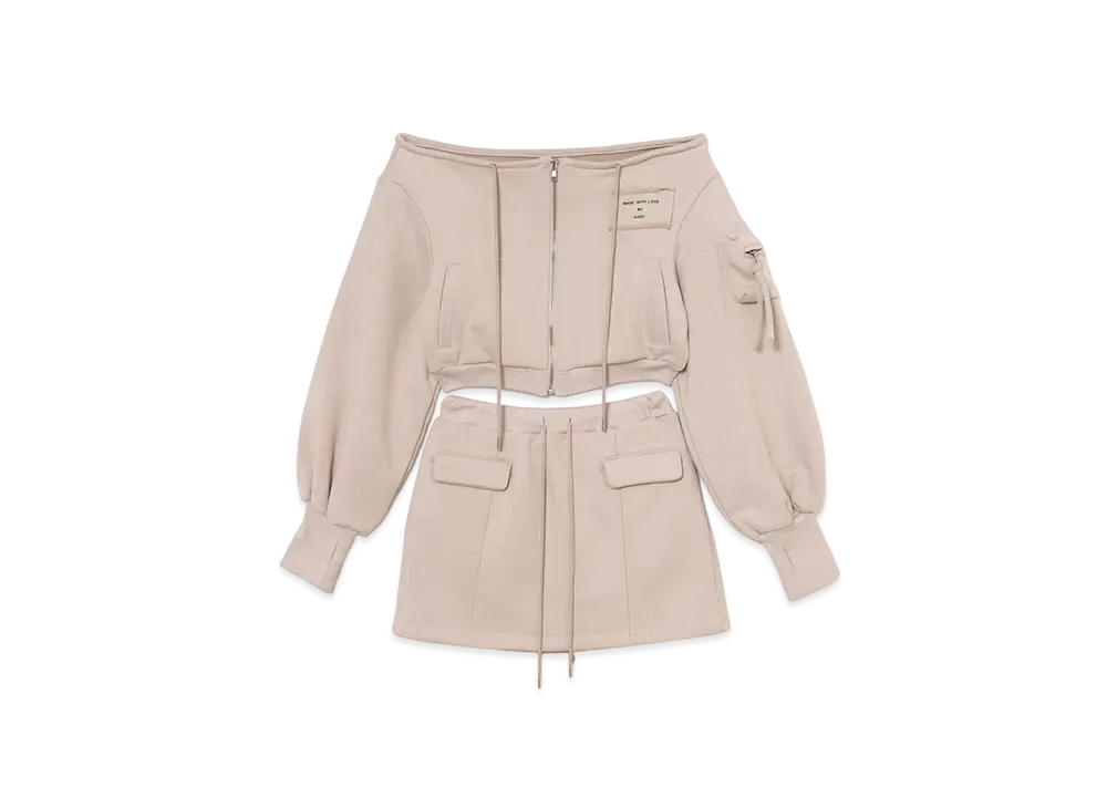 ANDMARY Cherie Offshoulder Set Up "Pink Beige"
