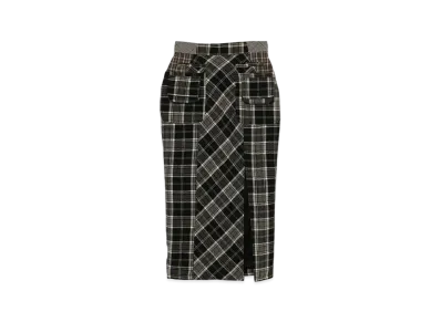 ANDMARY Anna Check Long Skirt "Black"