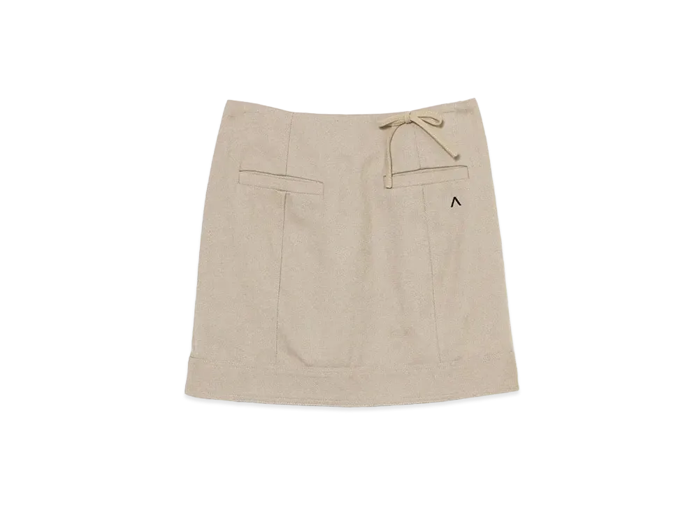ANDMARY Lara Ribbon Mini Skirt "Beige"