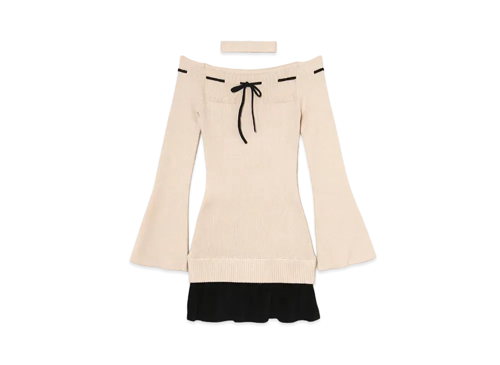 ANDMARY Lilian Ribbon Mini Dress "Ivory"