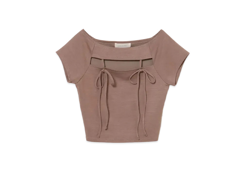 ANDMARY Bebe Ribbon Tops "Mocha Brown"