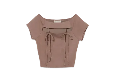 ANDMARY Bebe Ribbon Tops "Mocha Brown"