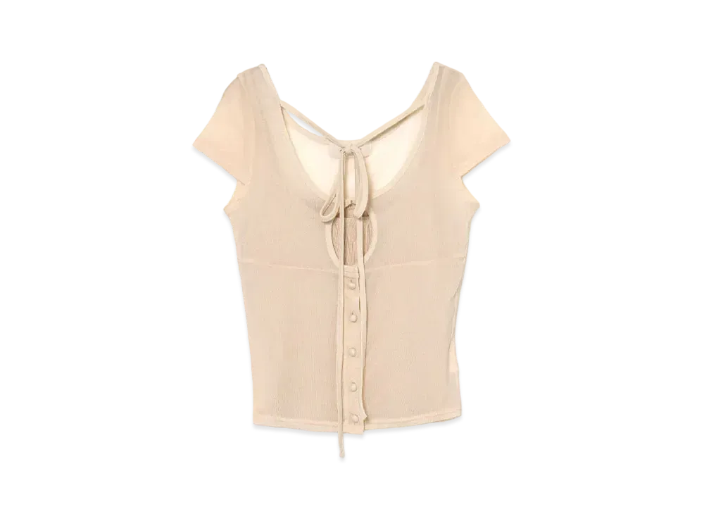 andmary アンドマリー Elm sheer ribbon set ベージュ（Elm