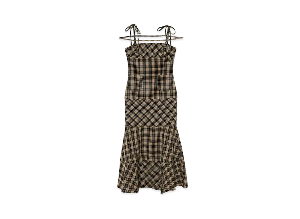 ANDMARY Cecily Check Long Dress 