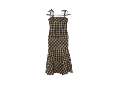ANDMARY Cecily Check Long Dress "Beige"