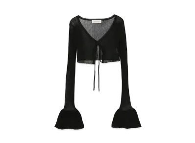 ANDMARY Sheer Ribbon Cardigan "Black"