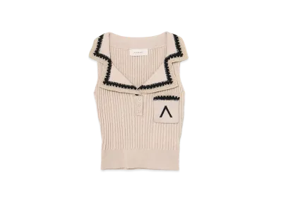 ANDMARY Mila Ribbon Knit Tops "Beige"