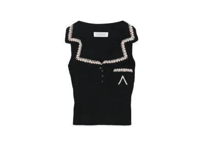 ANDMARY Mila Ribbon Knit Tops "Black"