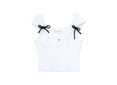 ANDMARY Tina Ribbon Tops "White"