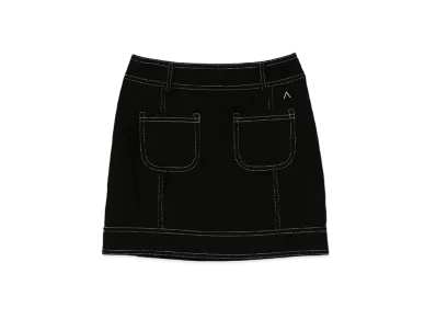 ANDMARY Back Ribbon Mini Skirt "Black"