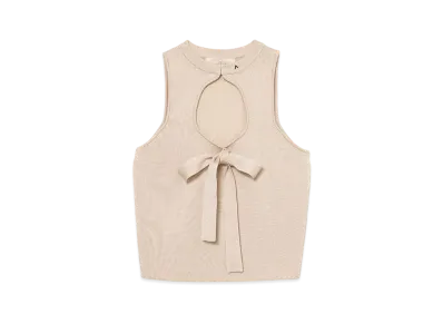 ANDMARY Alicia Ribbon Knit Tops "Beige"