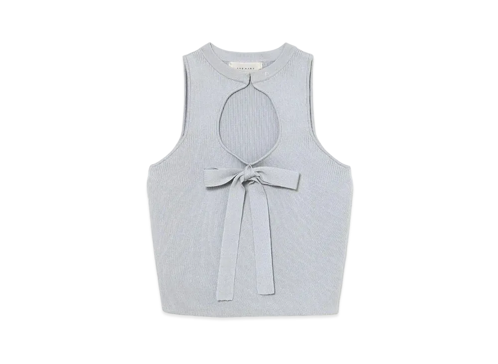 ANDMARY Alicia Ribbon Knit Tops "Ice Blue"