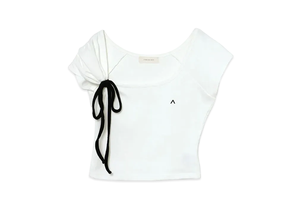 ANDMARY Kitty Ribbon Tops "White"