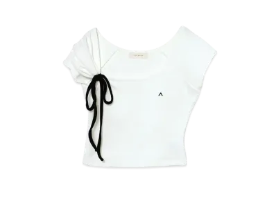 ANDMARY Kitty Ribbon Tops "White"