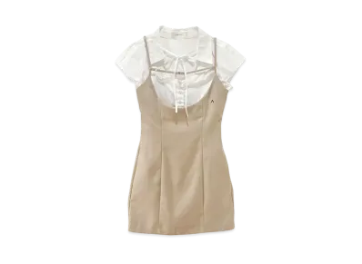 ANDMARY Betty Layered Dress "Beige"