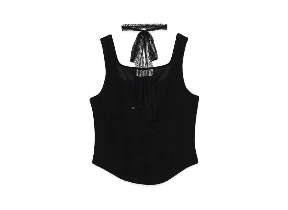 ANDMARY Zoe Ribbon Tops "Black"