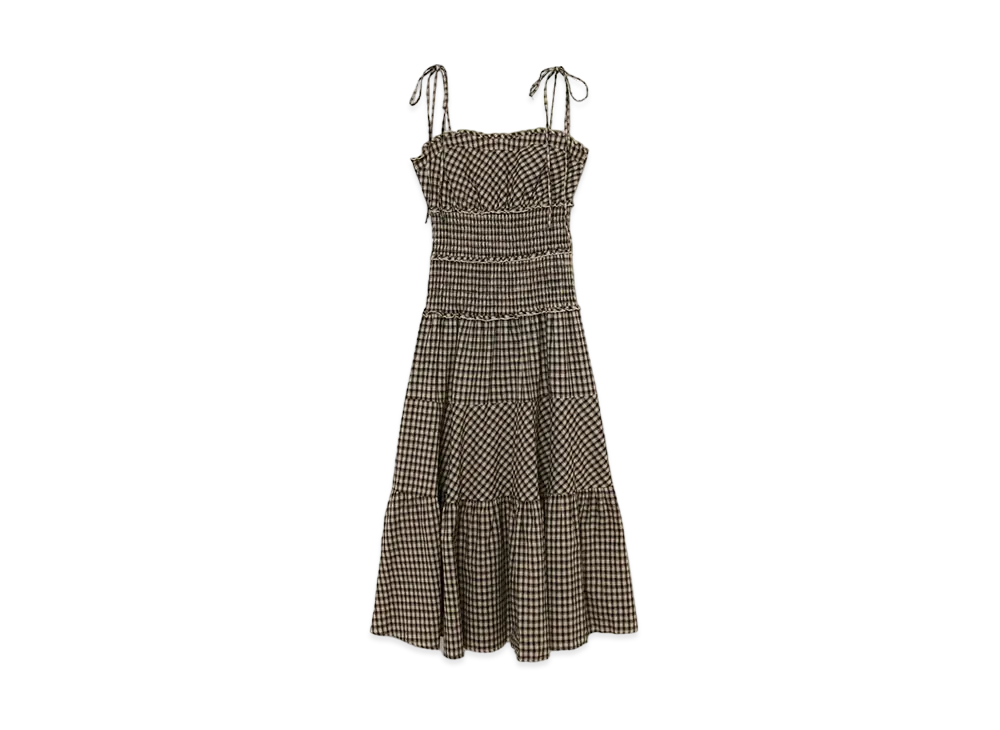 ANDMARY Audrey Check Dress "Beige"