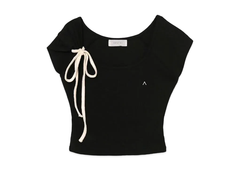 ANDMARY Kitty Ribbon Tops "Black"