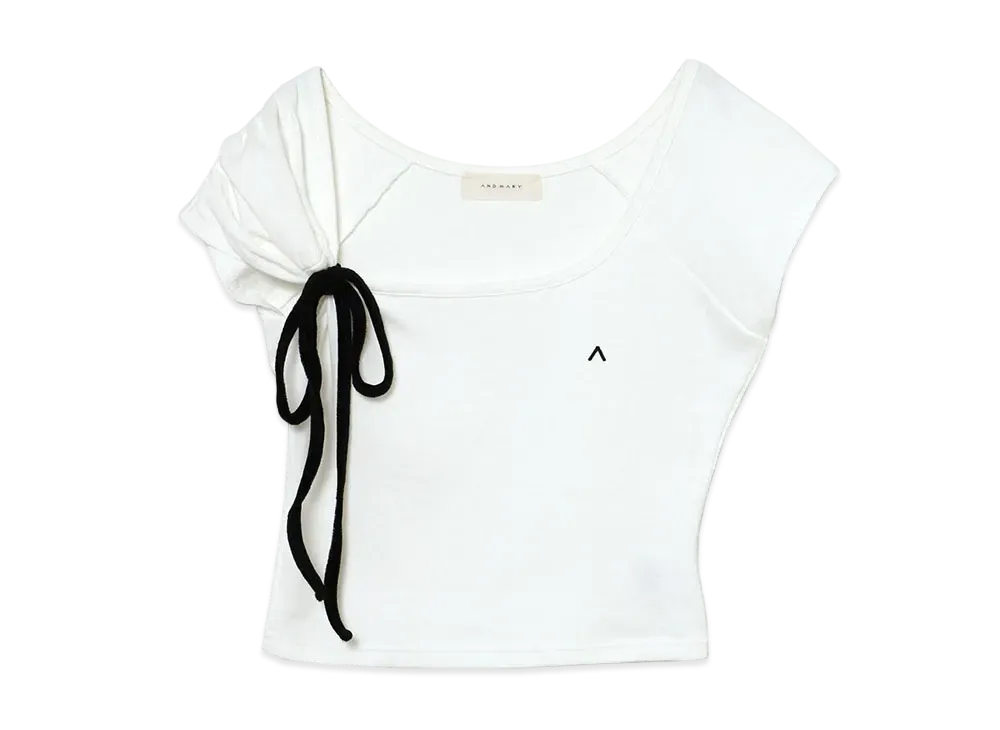 ANDMARY Kitty Ribbon Tops "White"