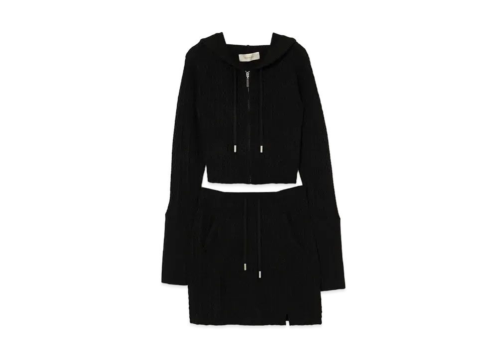 ANDMARY Heart Cable Knit Set Up "Black"