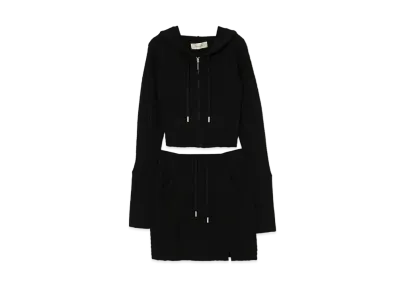ANDMARY Heart Cable Knit Set Up "Black"