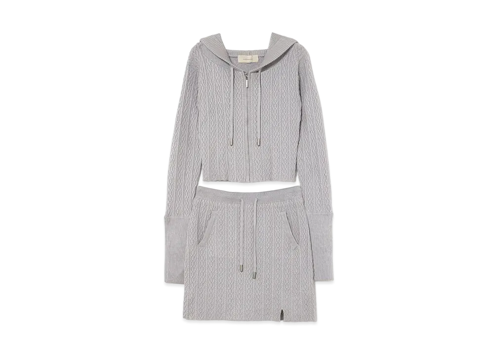 ANDMARY Heart Cable Knit Set Up "Gray"