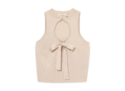 ANDMARY Alicia Ribbon Knit Tops "Beige"