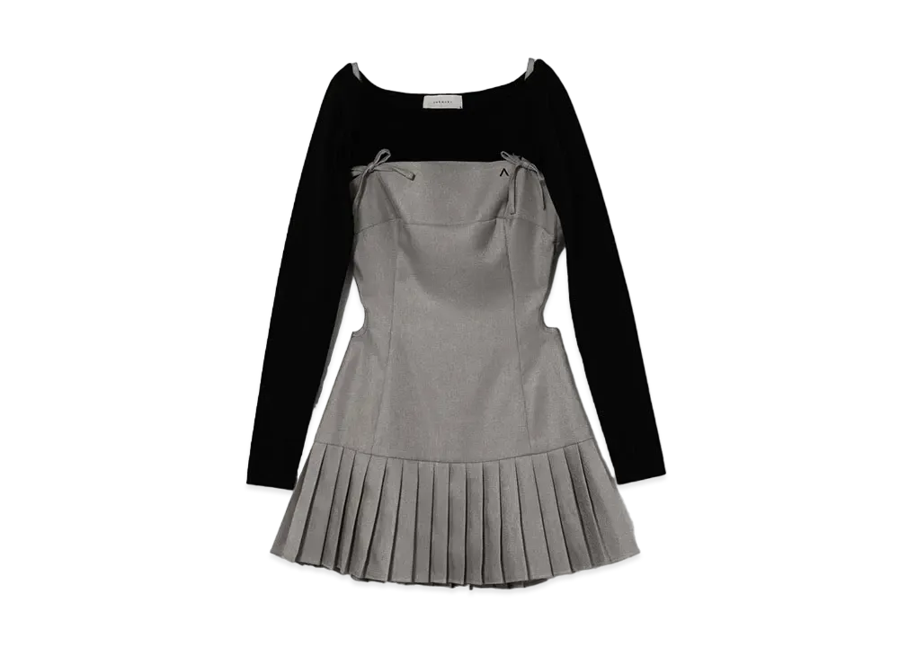 ANDMARY Karen Knit Set Mini Dress "Gray"