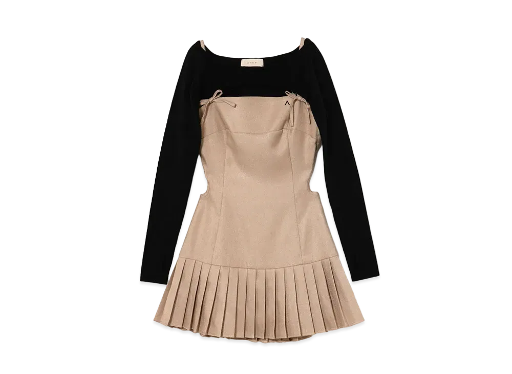 ANDMARY Karen Knit Set Mini Dress "Beige"